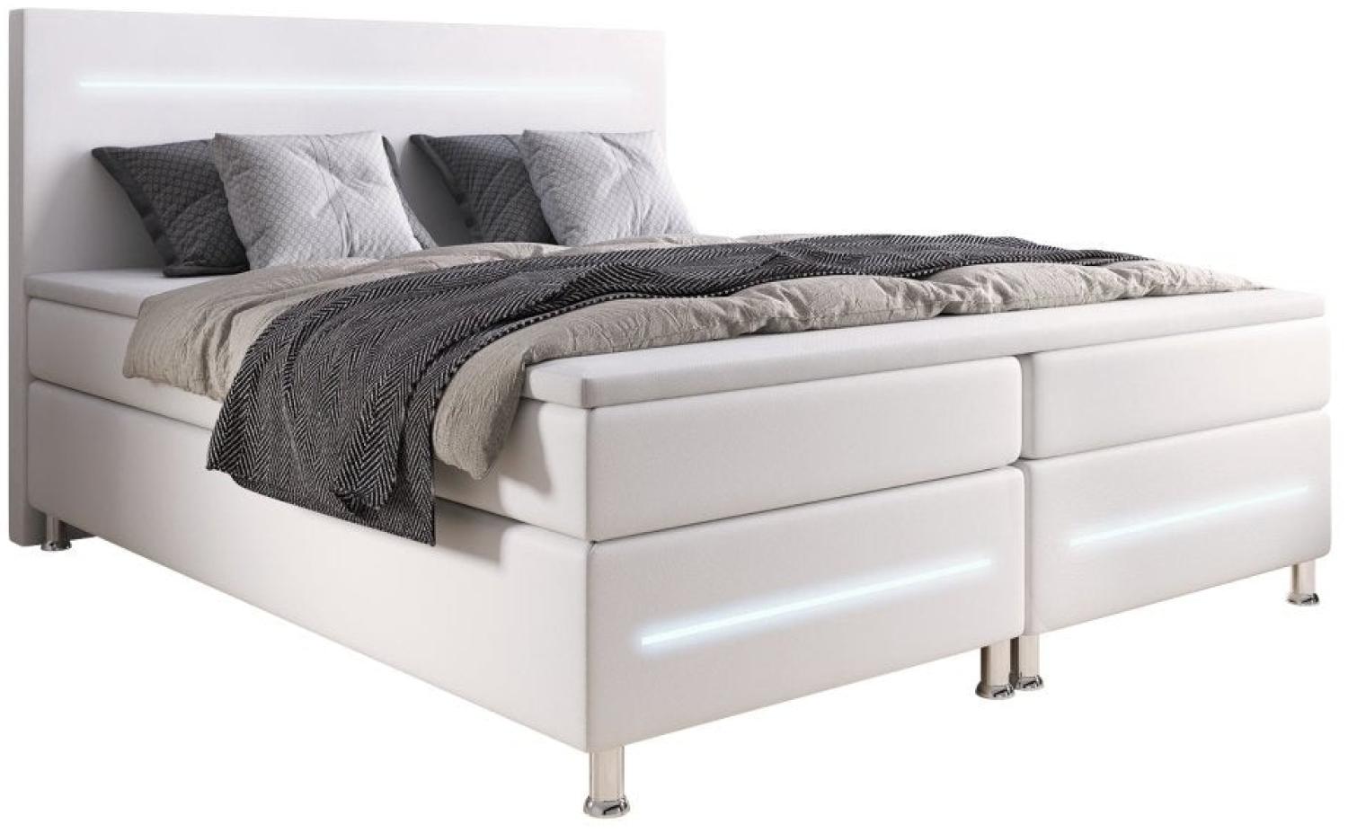 Boxspringbett Sera mit LED und Stauraum 180x200 H4 Braun Bild 1