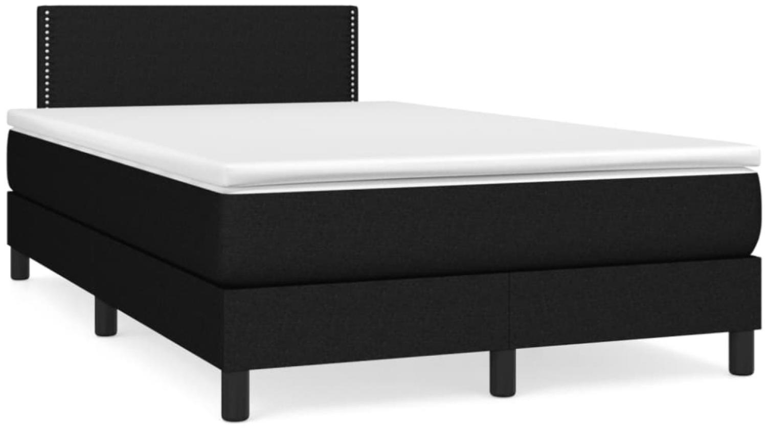 vidaXL Boxspringbett mit Matratze Schwarz 120x190 cm Stoff 3269718 Bild 1