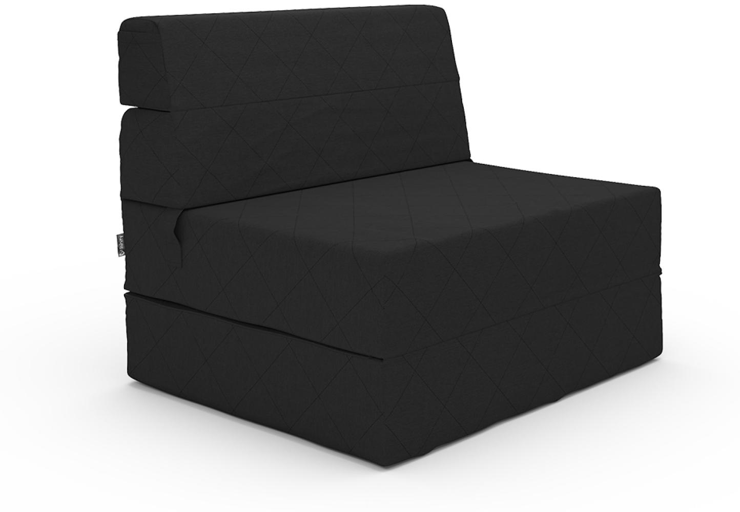 Vicco Sofa Lima Schwarz 100 cm mit Schlaffunktion Bild 1