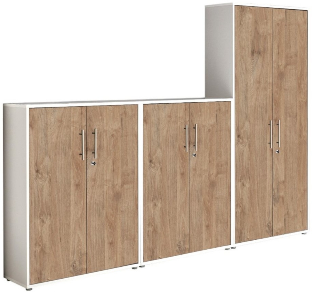 moebel-dich-auf Aktenschrank OFFICE EDITION (Set 53, 2x Aktenschrank niedrig + 1x Aktenschrank hoch) abschließbar, Metallgriffe Bild 1