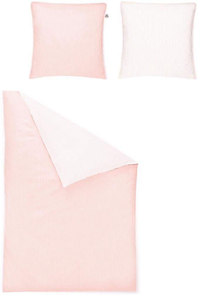 Irisette Mako-Satin Bettwäsche Set uni Linea 8021 rose 155 x 220 cm + 1 x Kissenbezug 80 x 80 cm Bild 1