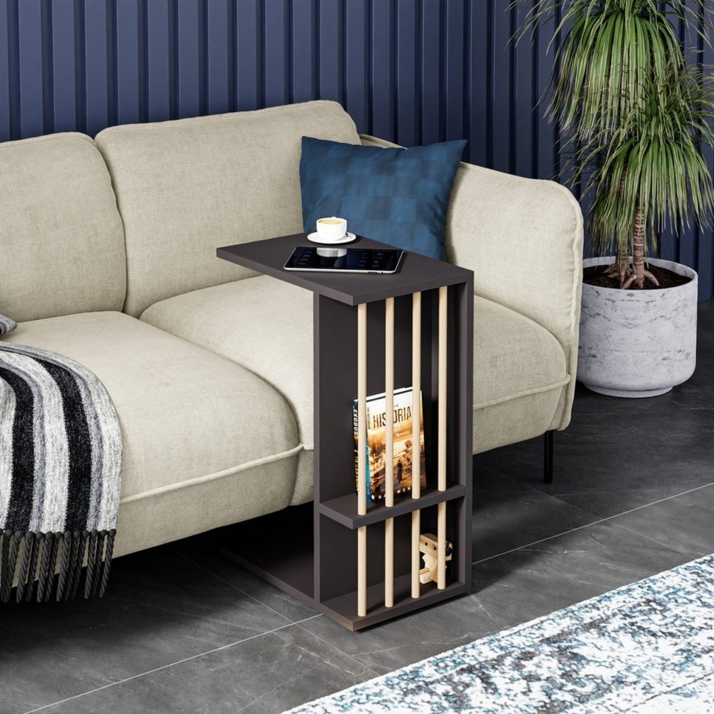 Beistelltisch Siikainen 65x44x29 cm Schwarz [en. casa] Bild 1
