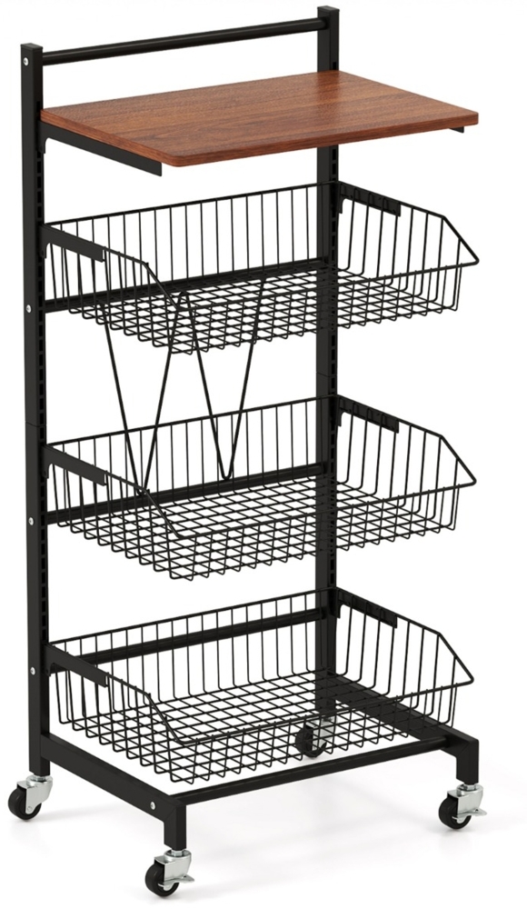 Servierwagen mit Rollen Gemüseregal mit ausziehbaren Körben 40 x 31 x 88 cm Bild 1