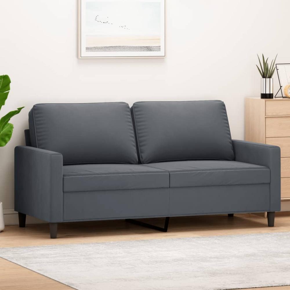 vidaXL 2-Sitzer-Sofa Dunkelgrau 140 cm Samt 359200 Bild 1