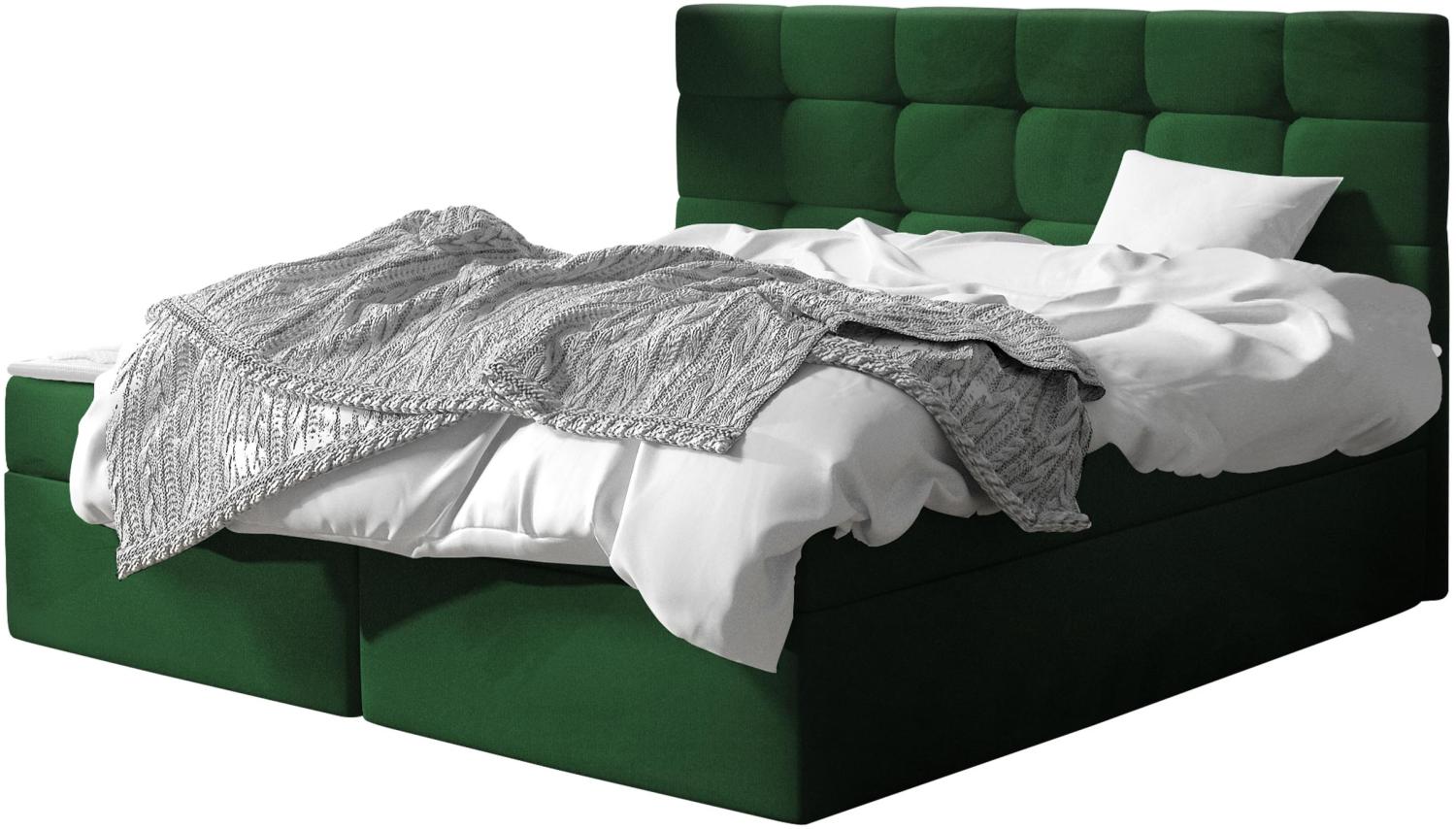 Boxspringbett Gazel, Grün, 140x200 cm Bild 1