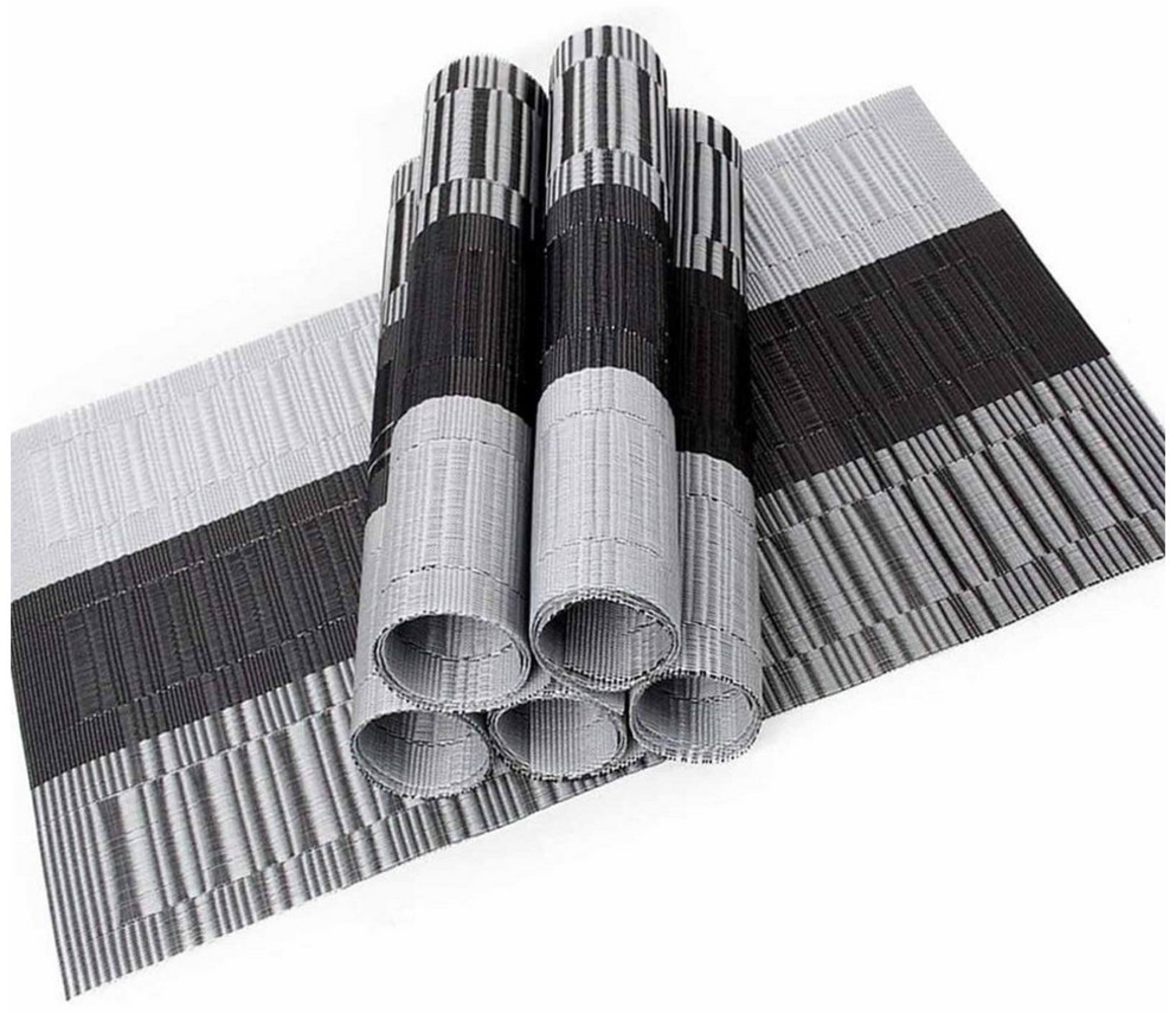 OKWISH Platzset 6er doppelseitig Platz-Matten Tischsets Untersetzer, (Hitzebeständig und Schmutzabweisend, 6-St, 30x45 cm Tischmatte Rutschfest Abwaschbar), für Hause Küche Speisetisch Restaurant Zuhause und Hotel Bild 1