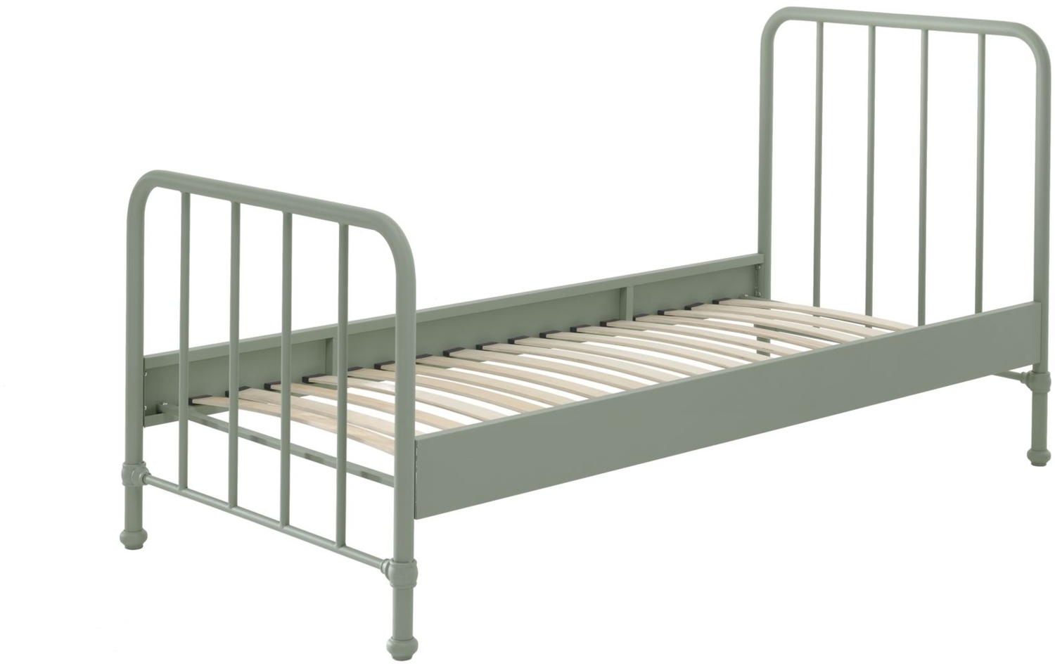 Metallbett Kay 97x206x110 Einzelbett Metall Grün matt Bild 1
