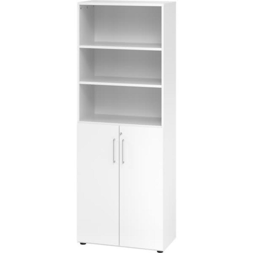 Schrank 6OH /3OH Türen BxTxH 80x42x215,6cm Griff BS Weiß Bild 1