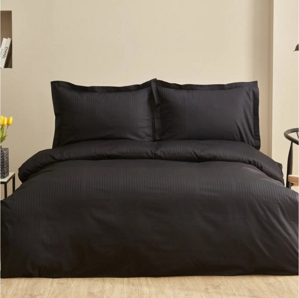 Karaca Home Bettwäsche Karaca Home Uniq 100% Baumwolle Satin Einzel Bettbezug Set, Schwarz Bild 1