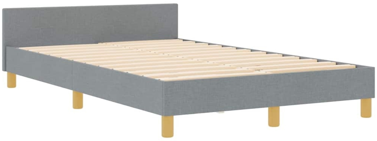 vidaXL Bettgestell mit Kopfteil Hellgrau 120 x 190 cm Stoff 3344788 Bild 1