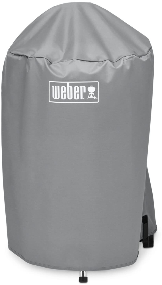 Weber Grillabdeckhaube für Ø 47cm Holzkohlegrills, atmungsaktiv UV- & wasserbeständig, Schutz for Wind & Wetter, mit Klettverschluss zum Befestigen, Tragbar & leicht, Grillcover - Grau (7175) Bild 1