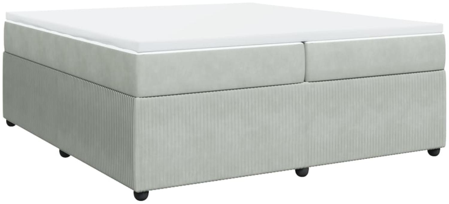 vidaXL Boxspringbett mit Matratze Hellgrau 200x200 cm Samt 3285662 Bild 1