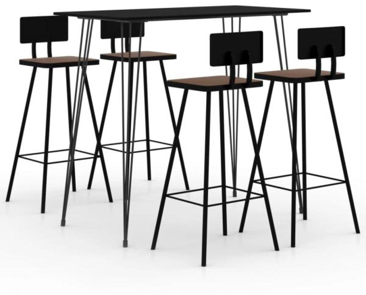 vidaXL 5-tlg. Bar-Set Schwarz [3057829] Bild 1