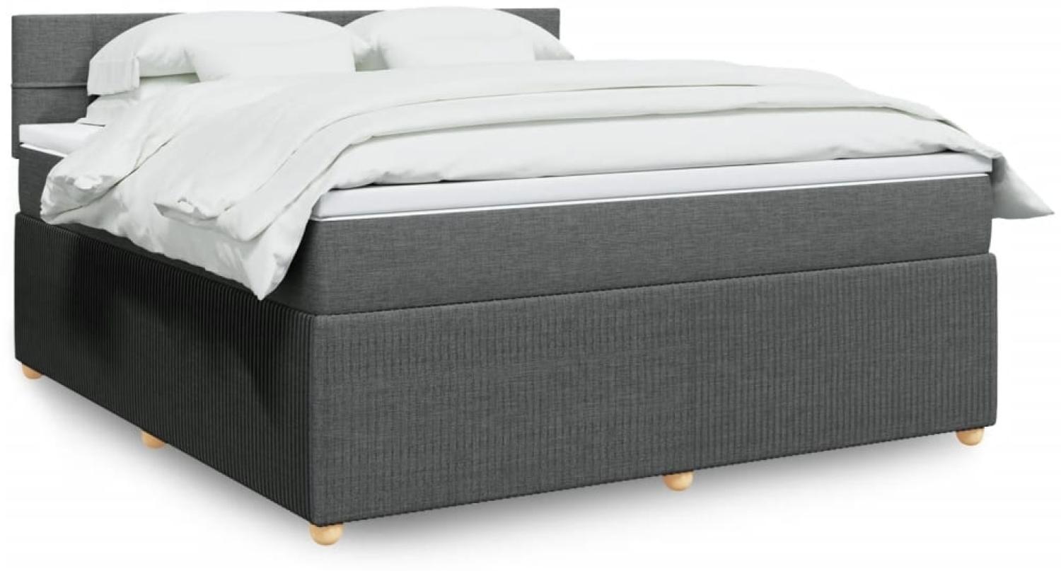 vidaXL Boxspringbett mit Matratze Dunkelgrau 180x200 cm Stoff 3289836 Bild 1