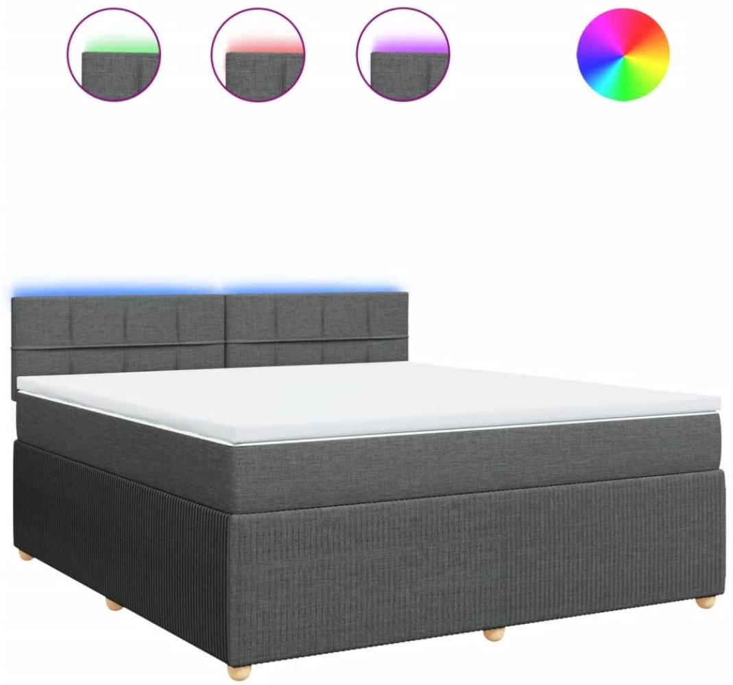 vidaXL Boxspringbett mit Matratze Dunkelgrau 180x200 cm Stoff 3289836 Bild 1