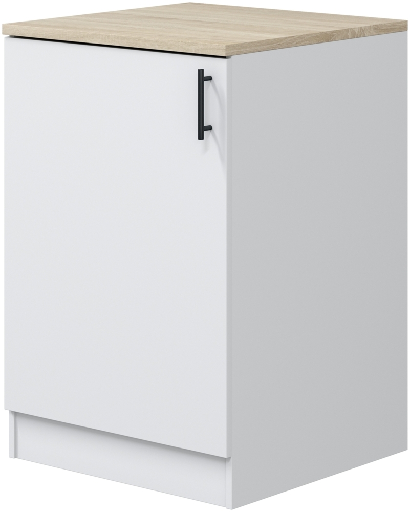 Unterschrank >KIRA< in Weiß glänzend/Mattweiß - 60x90x60 (BxHxT) Bild 1