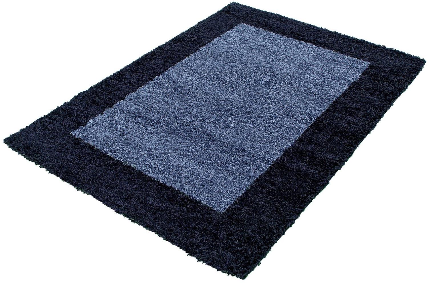 Runder Shaggy Teppich LIFE NAVY 200 X 200cm Bild 1