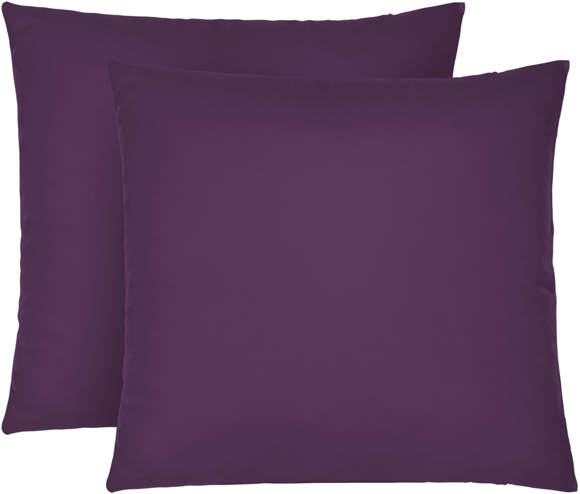 biberna Feinjersey-Kopfkissenbezug 0077144, dunkel violett, 2x 80x80 cm Bild 1