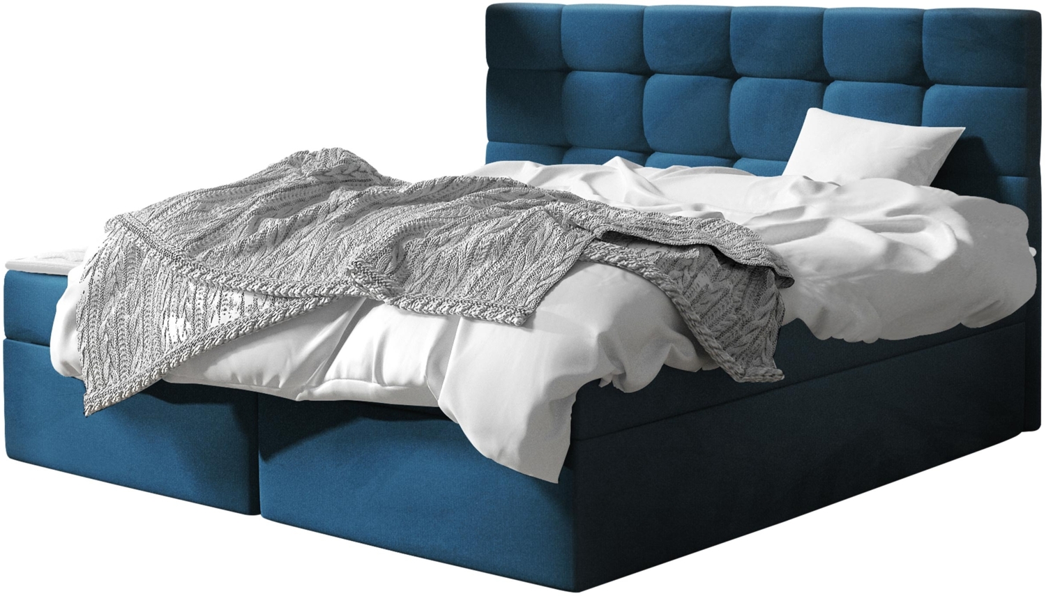 Boxspringbett Gazel, Blau, 180 x 200 cm Bild 1