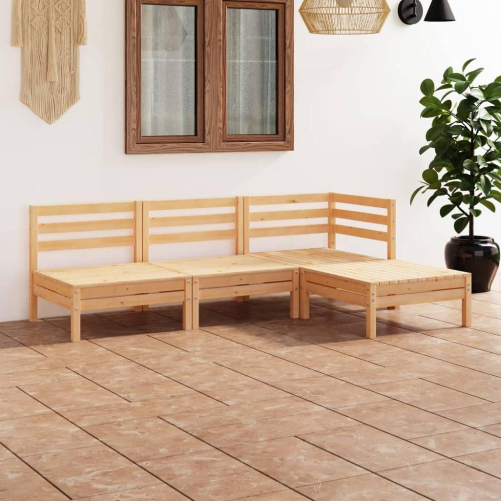 vidaXL 4-tlg. Garten-Lounge-Set Massivholz Kiefer 3082627 Bild 1