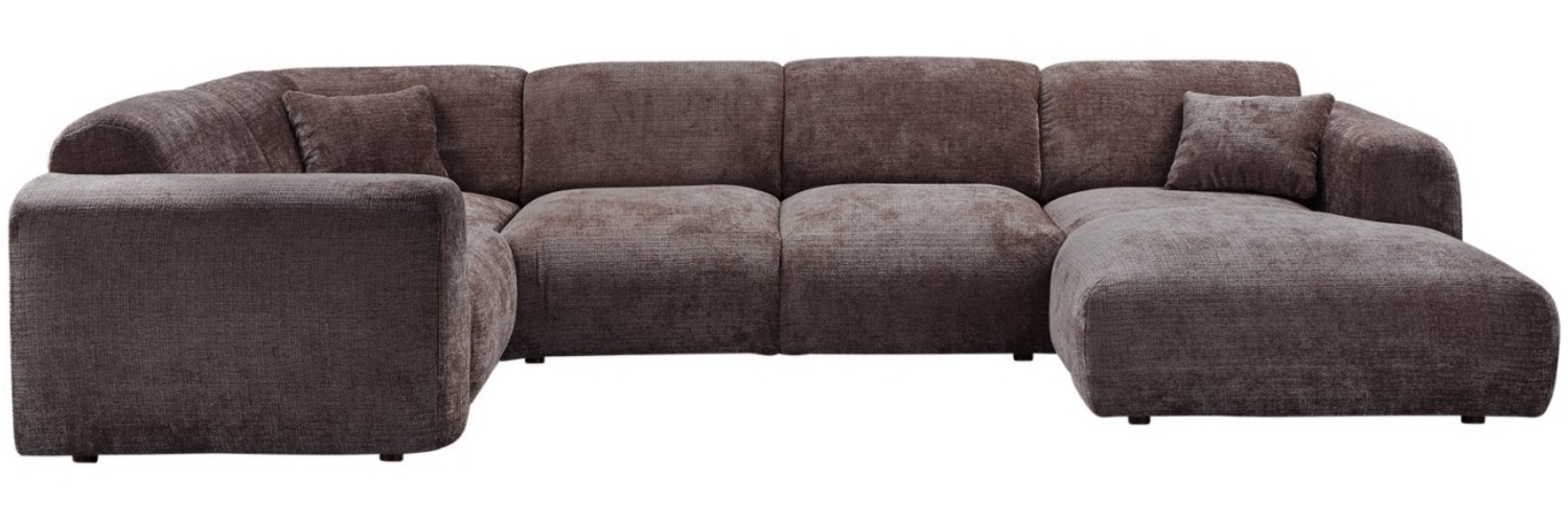 Ecksofa Cloud aus Chenille-Stoff Links, Braun Bild 1