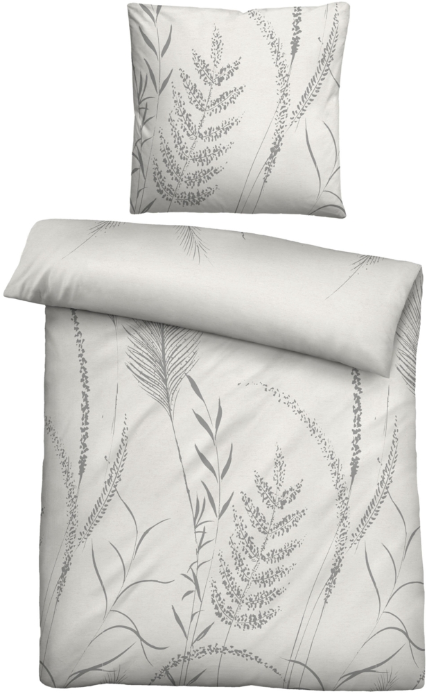 biberna Melange-Flanell Bettwäsche 0840518 GRAESER, grau, 1x 155x200 cm + 1x 80x80 cm Bild 1