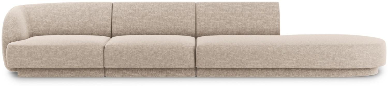 Micadoni 4-Sitzer Rechts Sofa Miley | Bezug Beige | Beinfarbe Black Plastic Bild 1