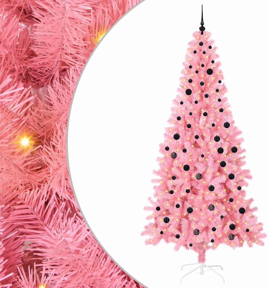 vidaXL Weihnachtsbaum mit 300 LEDs mit Ständer Rosa 240 cm PVC 3396448 Bild 1