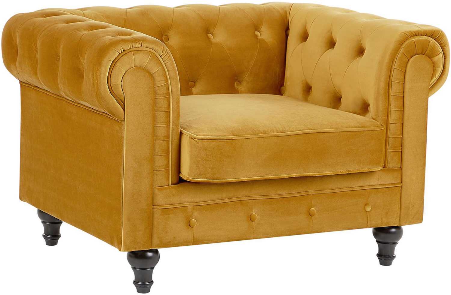 Sessel Samtstoff senfgelb CHESTERFIELD Bild 1