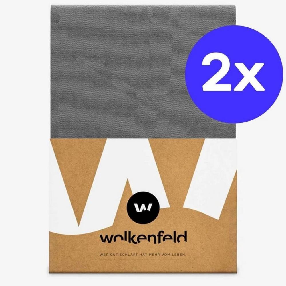 Wolkenfeld Spannbettlaken 100% Baumwolle - 2x superweiche Bettlaken für Matratzen von 5 bis 20cm, Baumwolle, Gummizug: Starker & Flexibler Super-Stretch Gummizug für maximalen Halt, (2 Stück), Rutschfest & Blickdicht - 90x200, 140x200, 160x200, 180x200... Bild 1