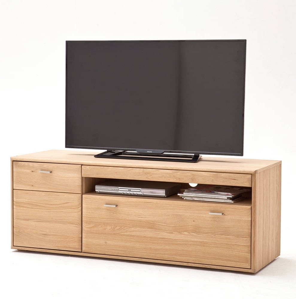 TV-Lowboard TIJUANA-05 Fernsehschrank aus massiver Eiche Bianco - B/H/T: 149/56/52cm Bild 1