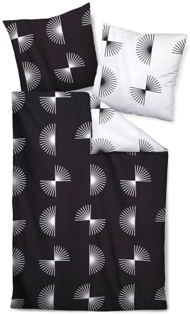 Janine Bettwäsche J.D. 87073 98 Schwarz Mako Satin 135 x 200 + 80 x 80 cm Bild 1