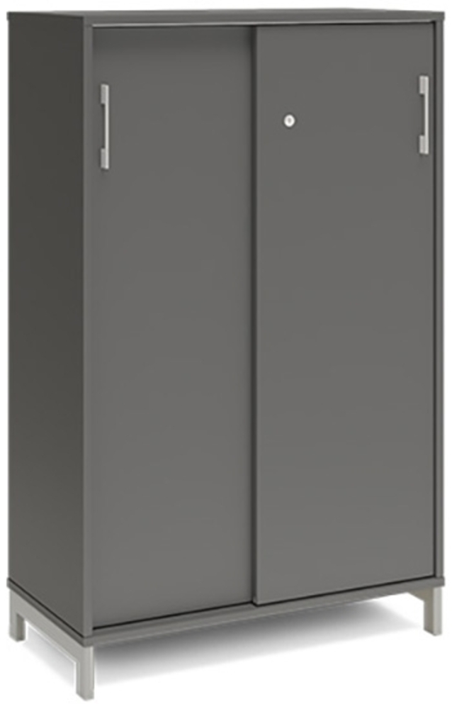 Büroschrank DNA 800x1275 mm Anthrazit/Weiß Schiebetür 3A4 Bild 1