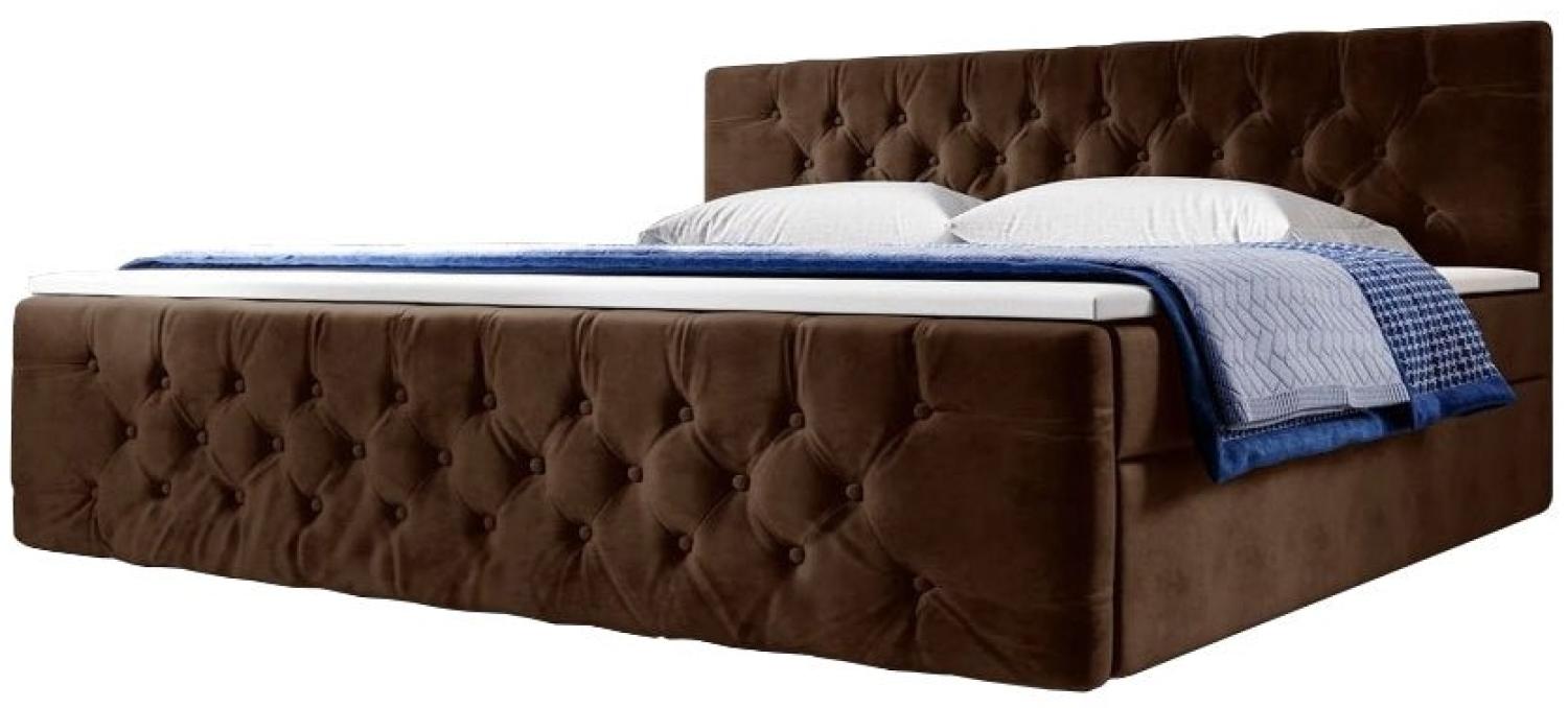 Boxspringbett Velutto mit Stauraum 180x200 H2 Braun Bild 1