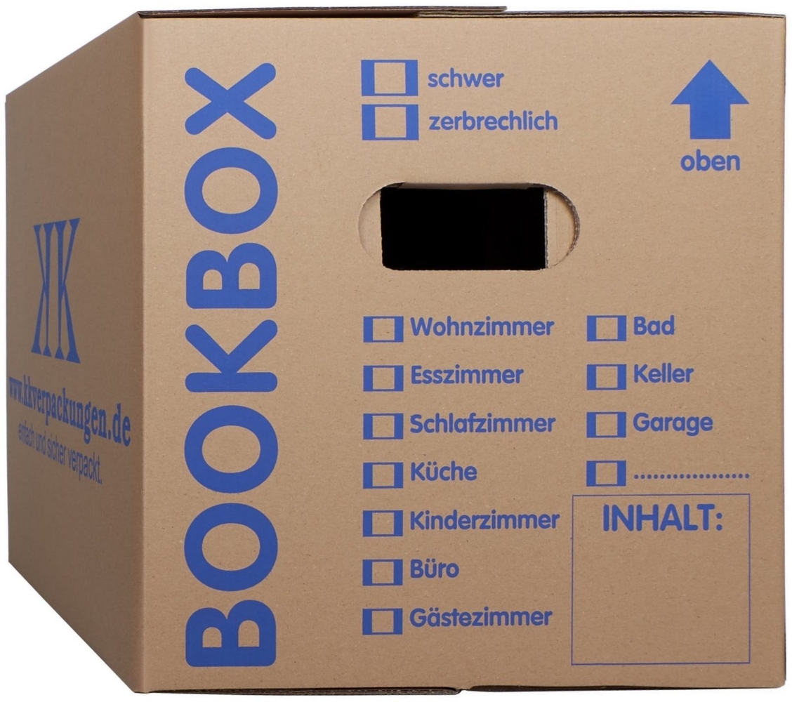 KK Verpackungen Aufbewahrungsbox (Spar-Set, 30 St, 30er-Set), Profi Bücherkartons Bücherkarton Umzugskiste 2-wellig 40kg Braun Bild 1