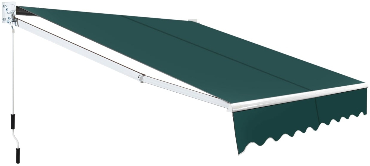 2,5x2 m Gelenkarmmarkise mit UV- & Wasserbeständigem Material & Kurbel Grün Bild 1