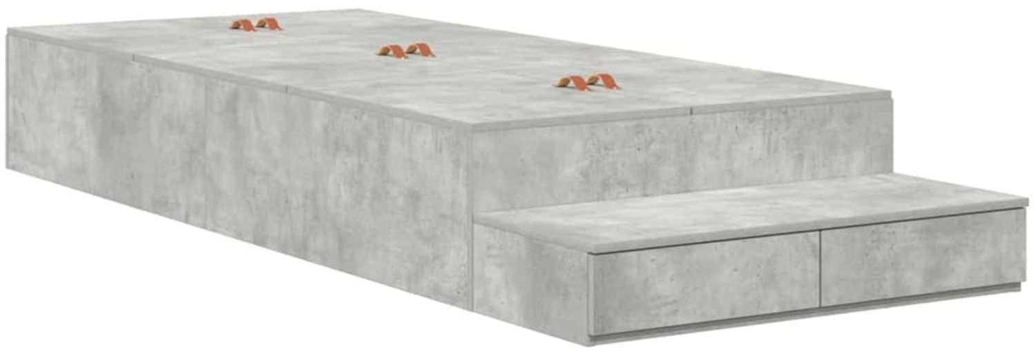 vidaXL Bett mit Stauraum mit Speicher Beton Grau 236.5 x 100 x 31.5 cm 3335616 Bild 1