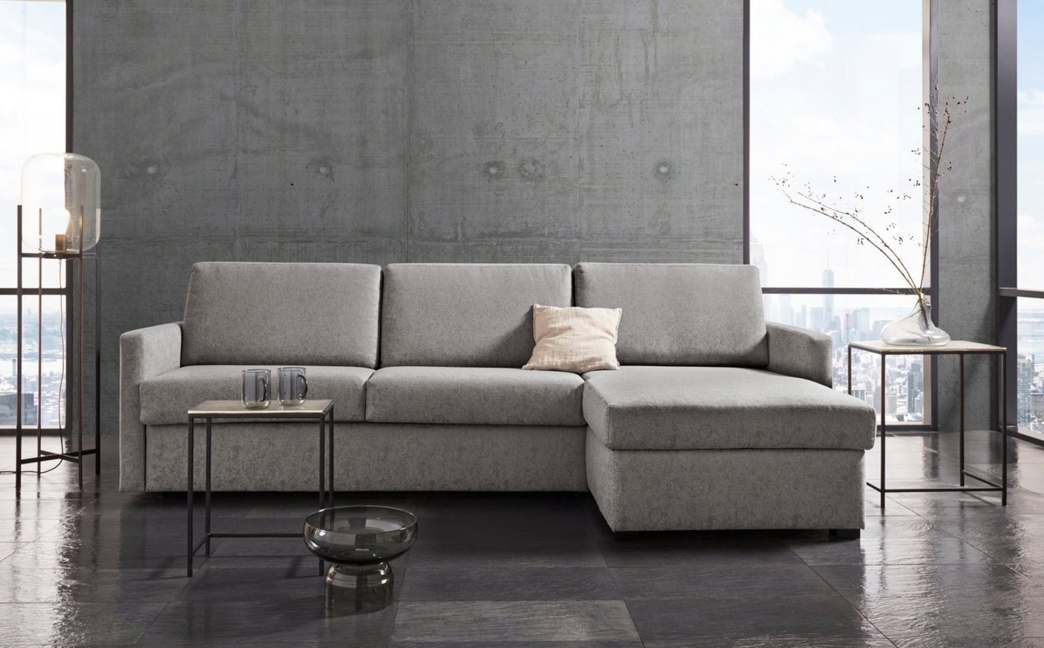 Places of Style Schlafsofa GOLDPOINT Ecksofa 264 cm, Liegefläche (140/200cm), L-Form, Bettfunktion, Bonell-Federkernmatratze und Dauerschläfer-Funktion Bild 1