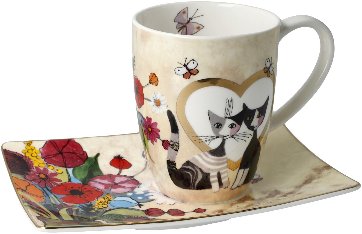 Goebel / Rosina Wachtmeister Innamorato,Künstlertasse mit Untertasse,19,5cm x 13,5cm x 12,0cm / Fine Bone China / 19,5cm x 13,5cm x 12,0cm Bild 1