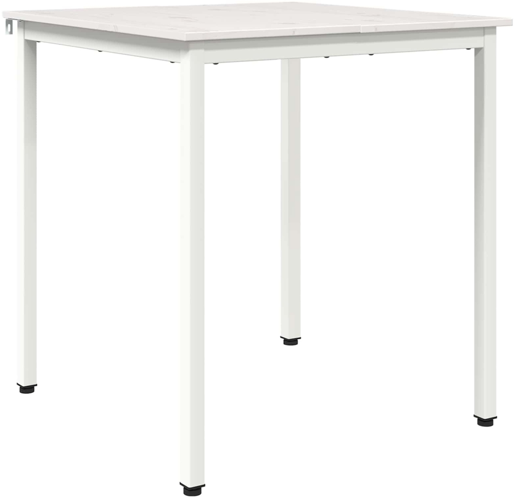 vidaXL Esstisch Weiß 60 x 60 x 75 cm Massives Kiefernholz 892780 Bild 1