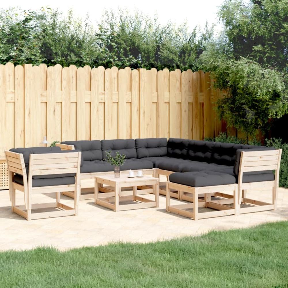 vidaXL 8-tlg. Garten-Lounge-Set mit Kissen Massivholz Kiefer 3216945 Bild 1