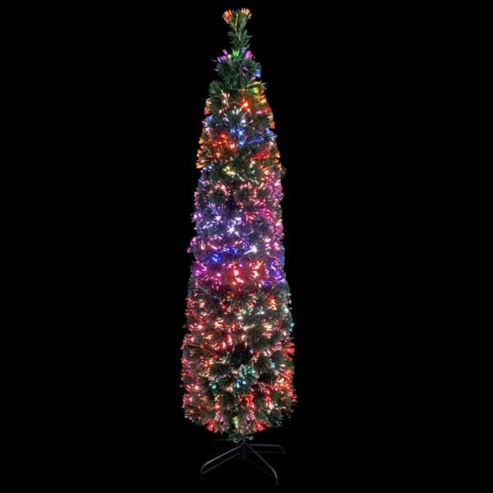 vidaXL Künstlicher Weihnachtsbaum Schlank mit Ständer 210 cm Glasfaser 328446 Bild 1