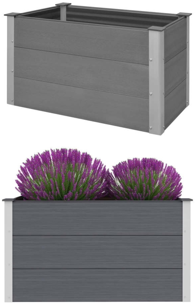 vidaXL Garten-Hochbeet WPC 100 x 50 x 54 cm Grau 43603 Bild 1