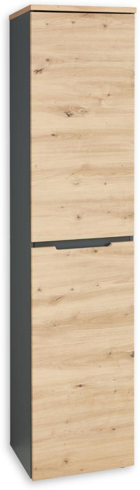 MEMPHIS Aktenschrank in Artisan Eiche Optik, Graphit - Moderner Büroschrank - 45 x 197 x 38 cm (B/H/T) Bild 1