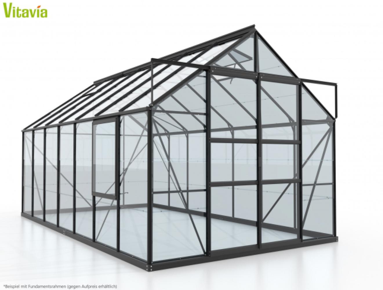 Vitavia Gewächshaus "Meridian 2 11500", schwarz, 11,5 m²,3 mm ESG Bild 1