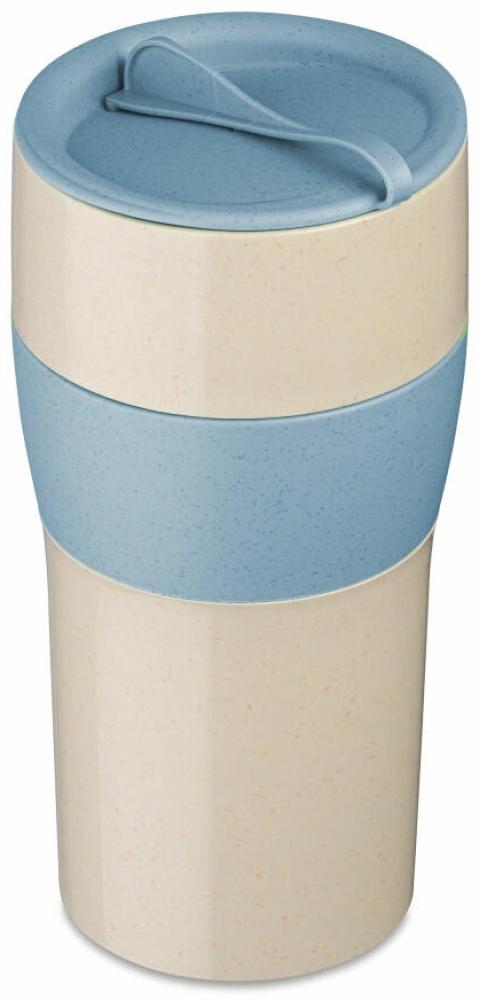 Koziol Thermobecher Aroma To Go XL, Isolierbecher, Biozirkulärer Kunststoff, Nature Desert Sand / Nature Flower Blue, 700 ml, 7243275 Bild 1