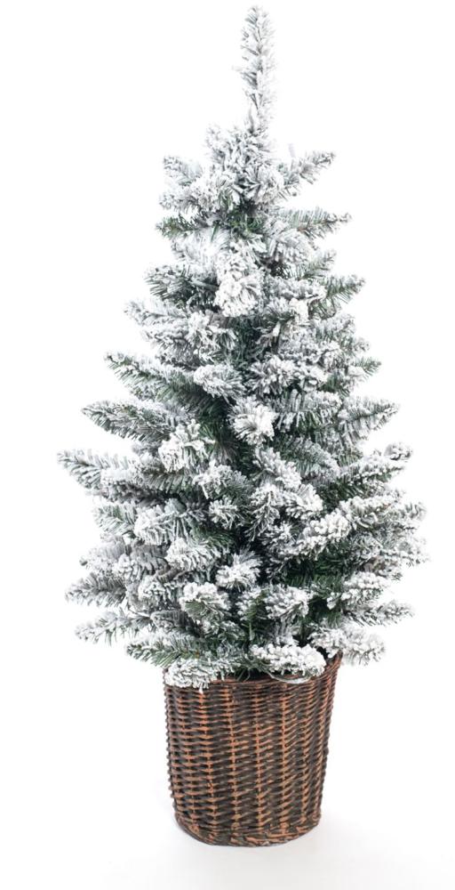 Evergreen Künstlicher Weihnachtsbaum | inkl. Kunstschnee und LEDs | Grün | 90 cm Bild 1