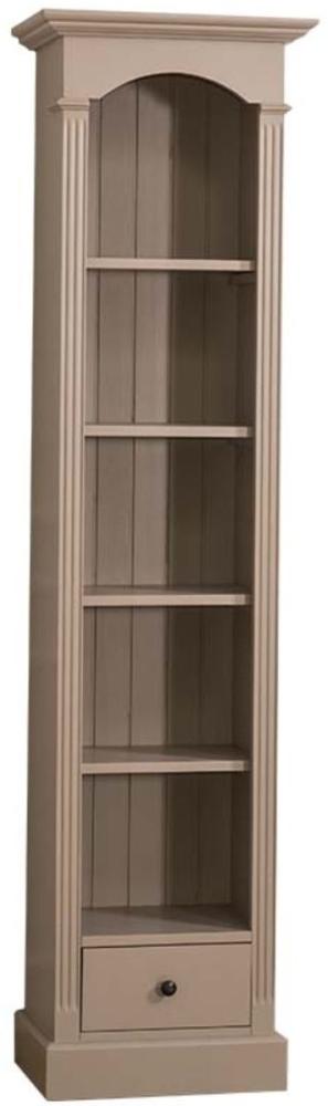 Casa Padrino Landhausstil Regalschrank Beige 50 x 33 x H. 190 cm - Massivholz Schrank mit 4 Regalen und Schublade - Landhausstil Möbel Bild 1