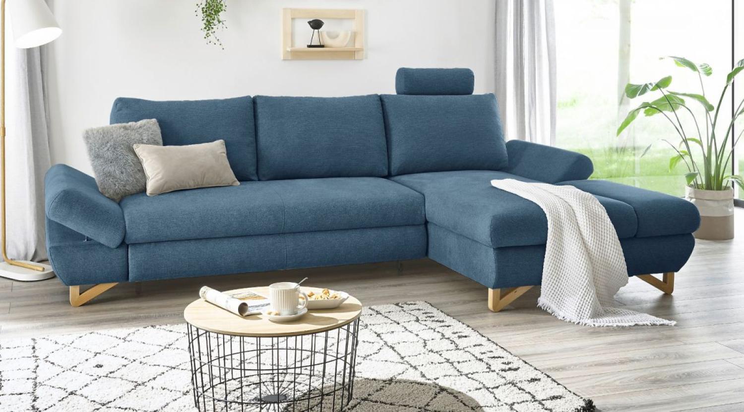 Ecksofa Skalm in blau 284 cm Bild 1