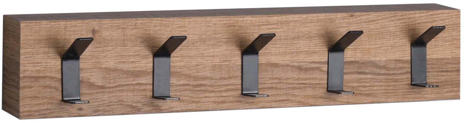 Wandgarderobe >Amberg< in Eiche braun aus MDF - 50x10x5cm (BxHxT) Bild 1